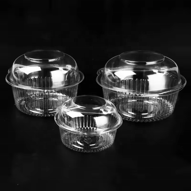 Clear Box Punnet Tamper Proof Packaging Salad Cake Cookies Clamshell Disposable Plastic Tamper Evident Food Container Fruit