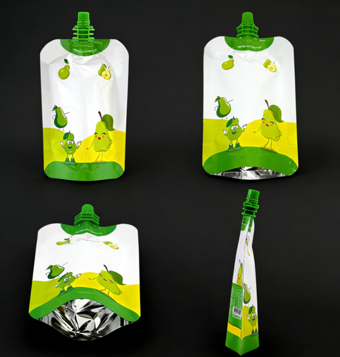 Customized Aluminum Foil Plastic Spout Pouch Refillable Liquid Packaging for Fruit Juice Drinks Dressing Yogurt Jelly Packaging
