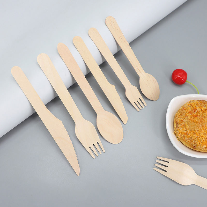 Minimalist 16cm Wooden Cutler Set for Parties Eco-Friendly Disposable Biodegradable Kraft Paper Tableware Flatware Spoon