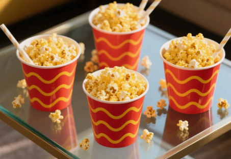 46oz Disposable Single Wall Popcorn Bucket Food Grade Biodegradable Cinema Popcorn Paper Cup