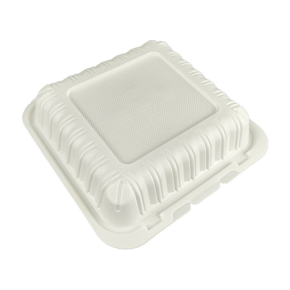 8 Inch Hinged Clamshell Hamburger Containers Microwave Safe Reusable MFPP Plastic Burger Box Disposable Lunch Box