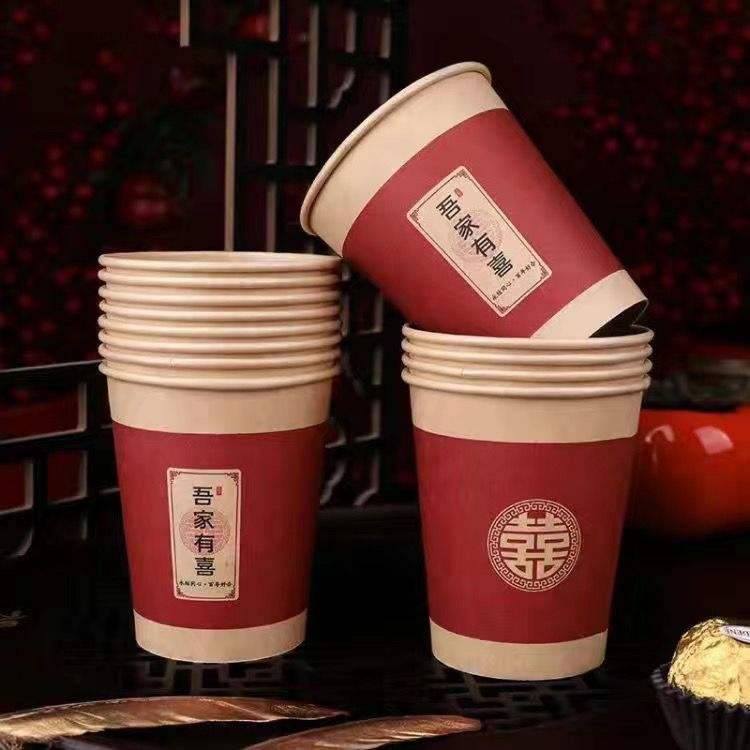 Custom Coffee Paper Cups 8oz 12oz 16oz Disposable Double Wall Custom logo All Black Hot Coffee Paper Cup with Lid