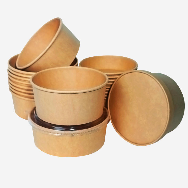 Kraft Paper Bowl Eco Friendly Unbleached Natural Kraft Soup Salad Serving Kraft Paper Salad Bowl