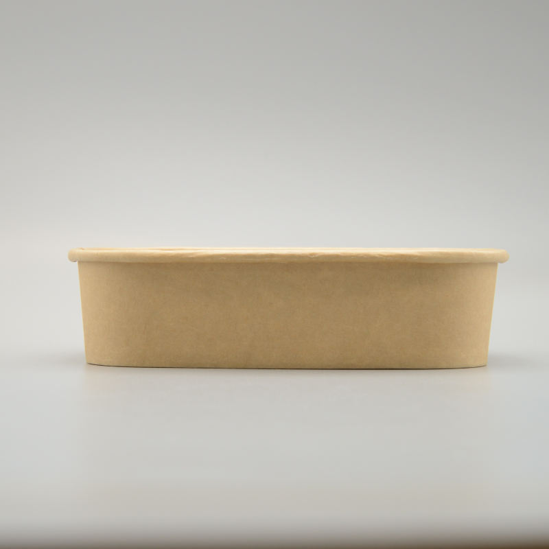 Sustainable Takeaway Square Kraft Paper Bowl with Optional Transparent Lid Kraft Paper Box for Lunch