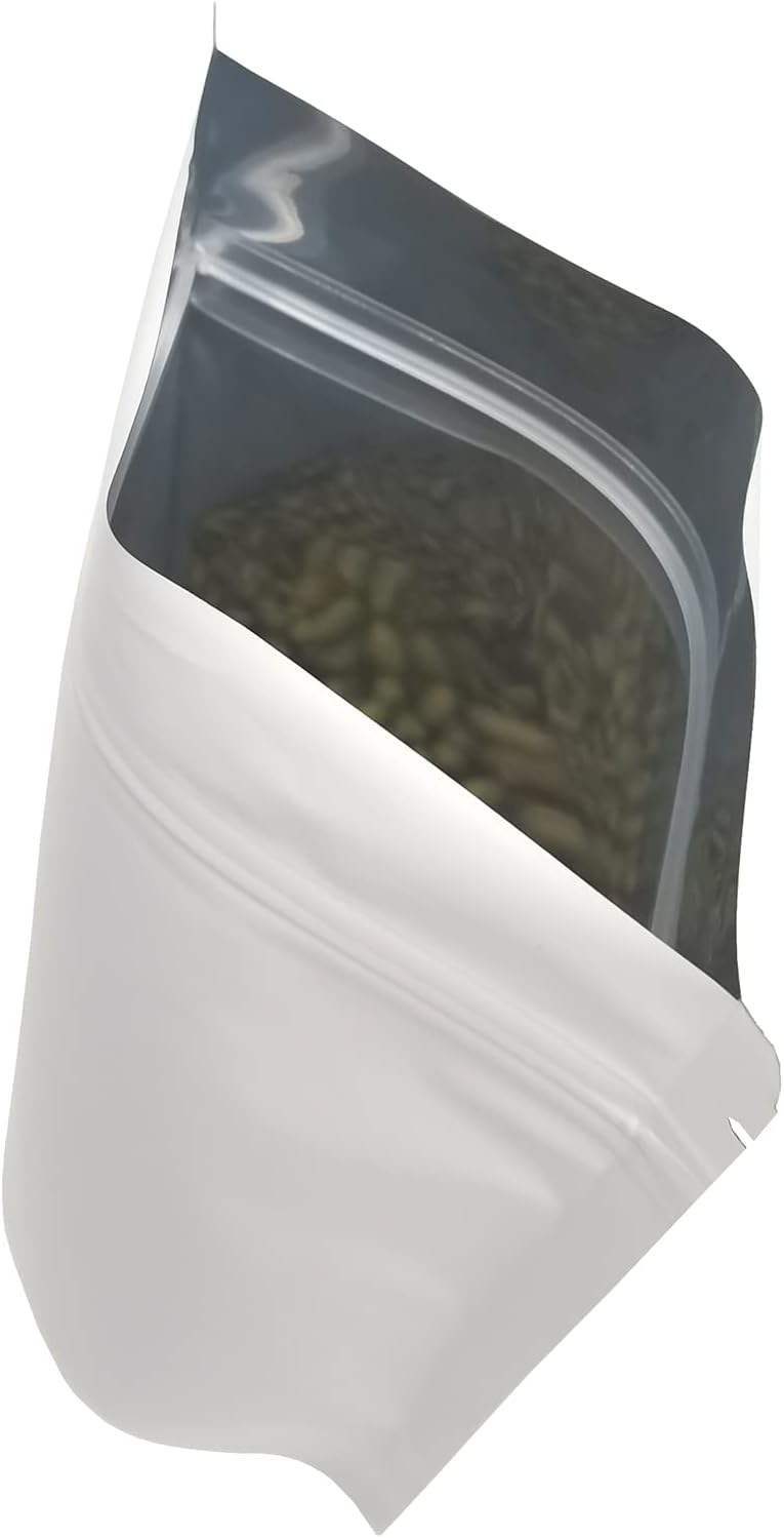 Custom Heat Seal Stand up Pouch Plastic Food Packaging Bag Reusable White Sealed Bag