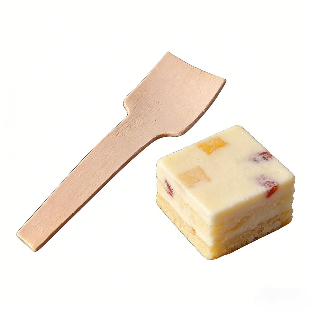 70mm Mini Disposable Wooden Small Square Spoons Eco-Friendly Ice Cream Tasting Spoons for Dessert Shop