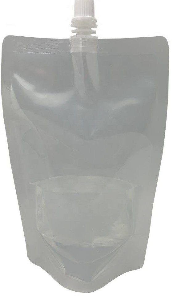 Factory Supplier's Disposable 500ml Clear Soft Plastic Drinking Bag Gravure Printing Refill Liquid Spout Pouch for Coffee