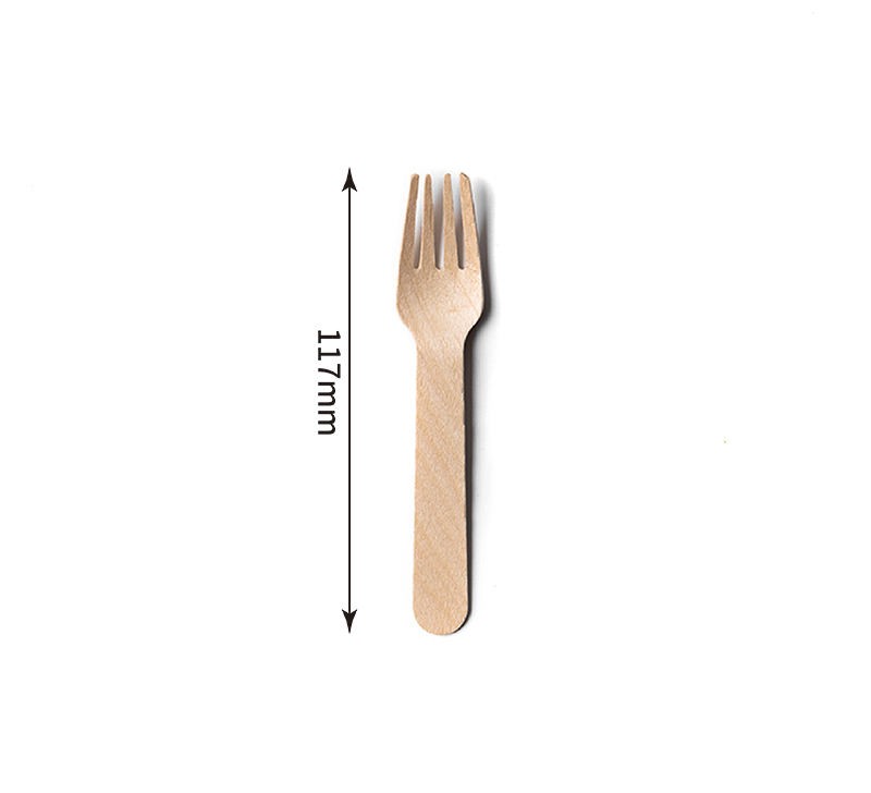 120mm/75mm Biodegradable Disposable Wooden Cutlery Fork for Restaurant