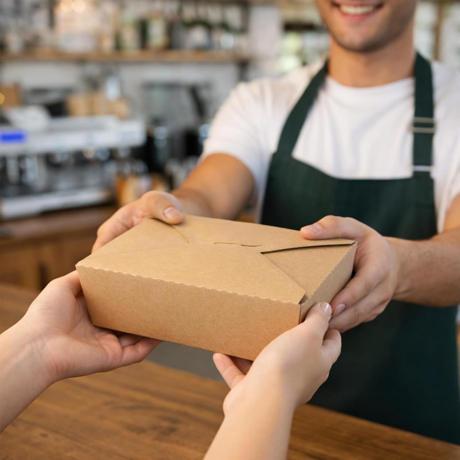 Folding Food Paper Boxes for Space Saving Storage, Takeaway Meals, Food Delivery, Catering Services, Bakeries, Restaurants, and Meal Prep Pac