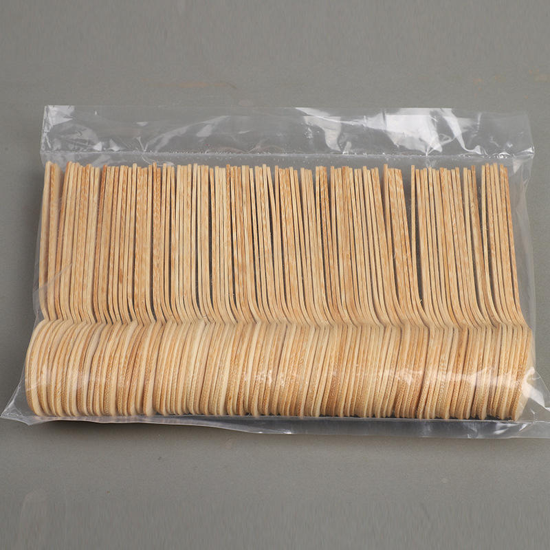 Disposable Bamboo Western Tableware Cutlery Forks Spoons Knifes Customizable Specifications