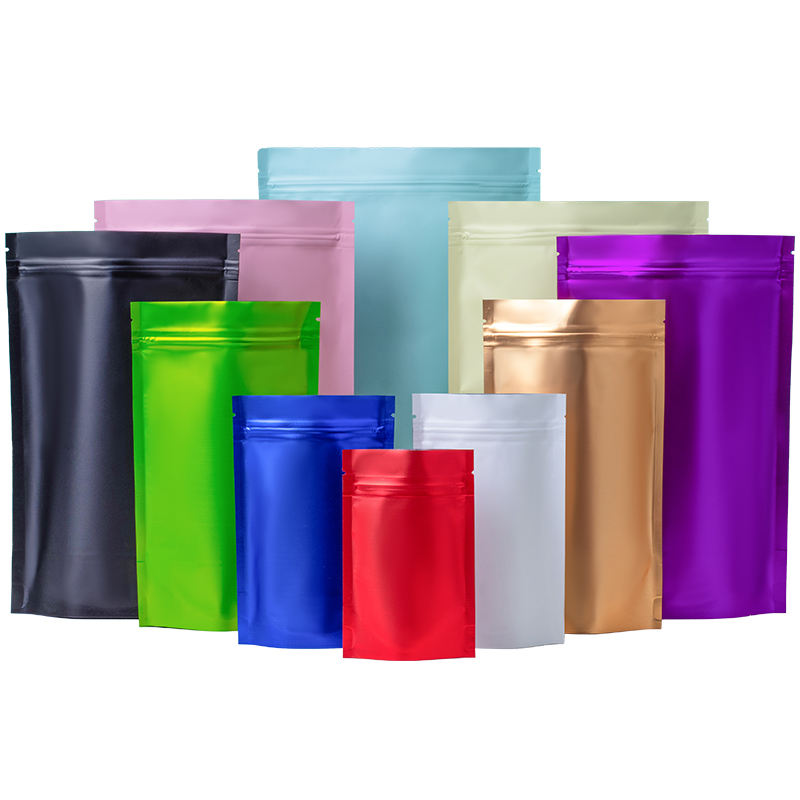 Biodegradable Custom Logo Resealable Matte Doypack Mylar Ziplock Bags Food Package Aluminum Foil Stand up Pouch