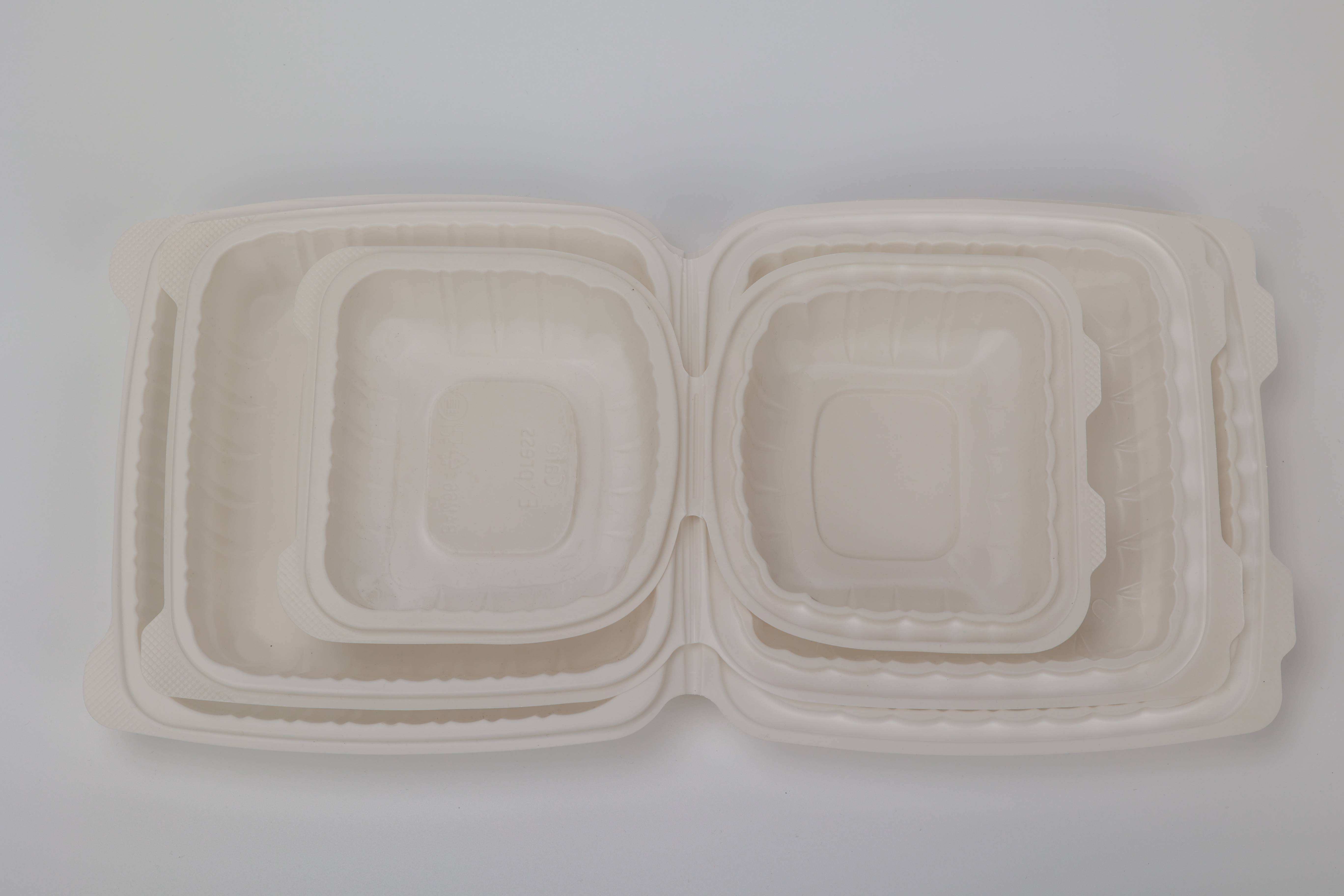 1Compartment 50-Pack PP Plastic Thermoformed Clamshell Disposable BPA Free Heavy Duty Takeout Food Containers