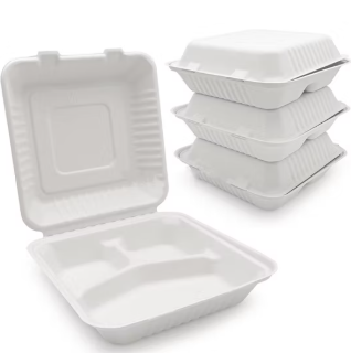 Eco Friendly Mfpp Plastic Hamburger Box With Lid Microwave Safe Reusable Food Storage Clamshell Take Out to Go Containers