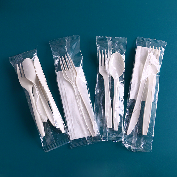 Eco Friendly Plastic Forks Disposable Compostable Corn Starch Disposable Plastic Cutlery Set