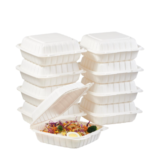 Eco Friendly Mfpp Plastic Hamburger Box With Lid Microwave Safe Reusable Food Storage Clamshell Take Out to Go Containers