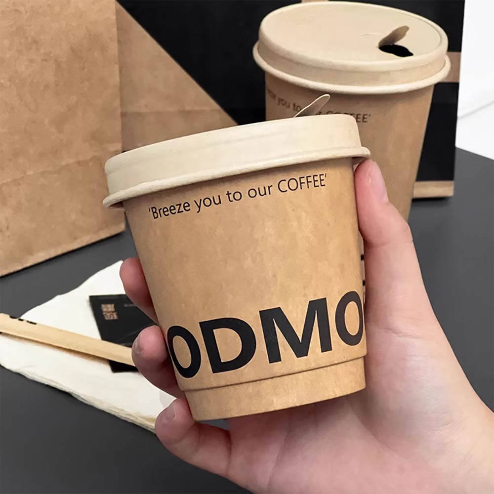 Manufacturer's Disposable Paper Coffee Cup Double Wall Cups for Milk Tea Soda Ice Cream Go Cafe Shop