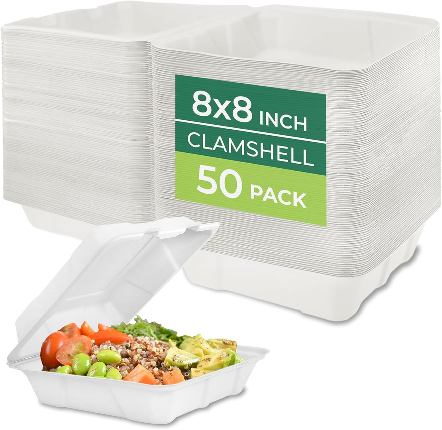 Disposable Food Trays Take Away Containers Fast Food Clamshell Sugarcane Bagasse Box3