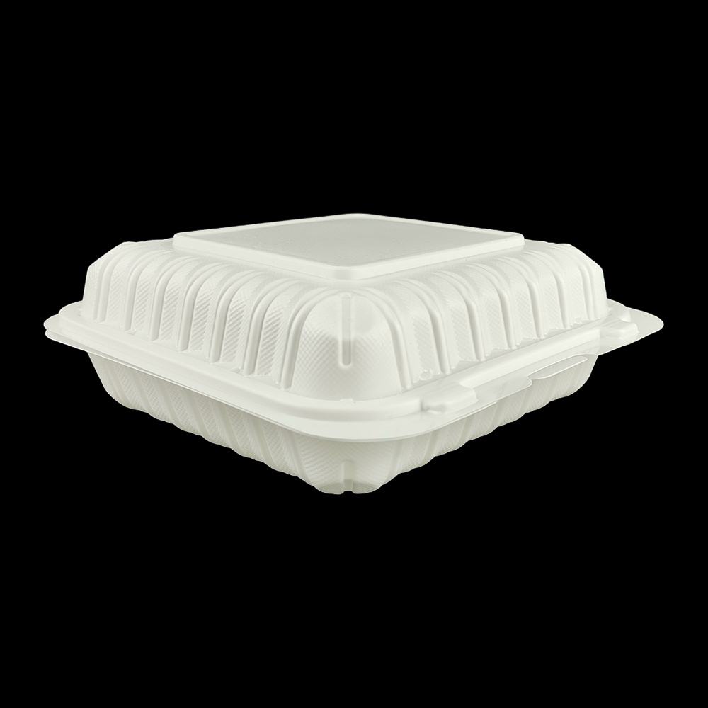 8 Inch Hinged Clamshell Hamburger Containers Microwave Safe Reusable MFPP Plastic Burger Box Disposable Lunch Box