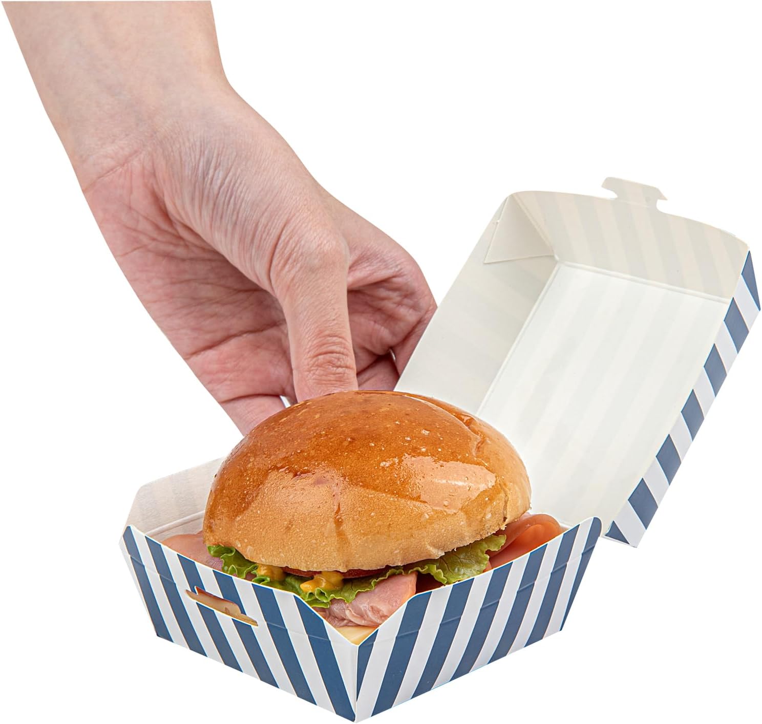 Custom Printed Kraft Burger Box with Food Grade Grease Resistant Coating for Takeaway Packaging3