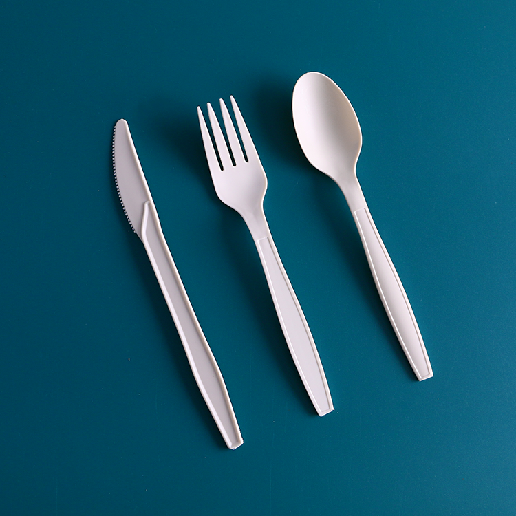 Eco Friendly Plastic Forks Disposable Compostable Corn Starch Disposable Plastic Cutlery Set