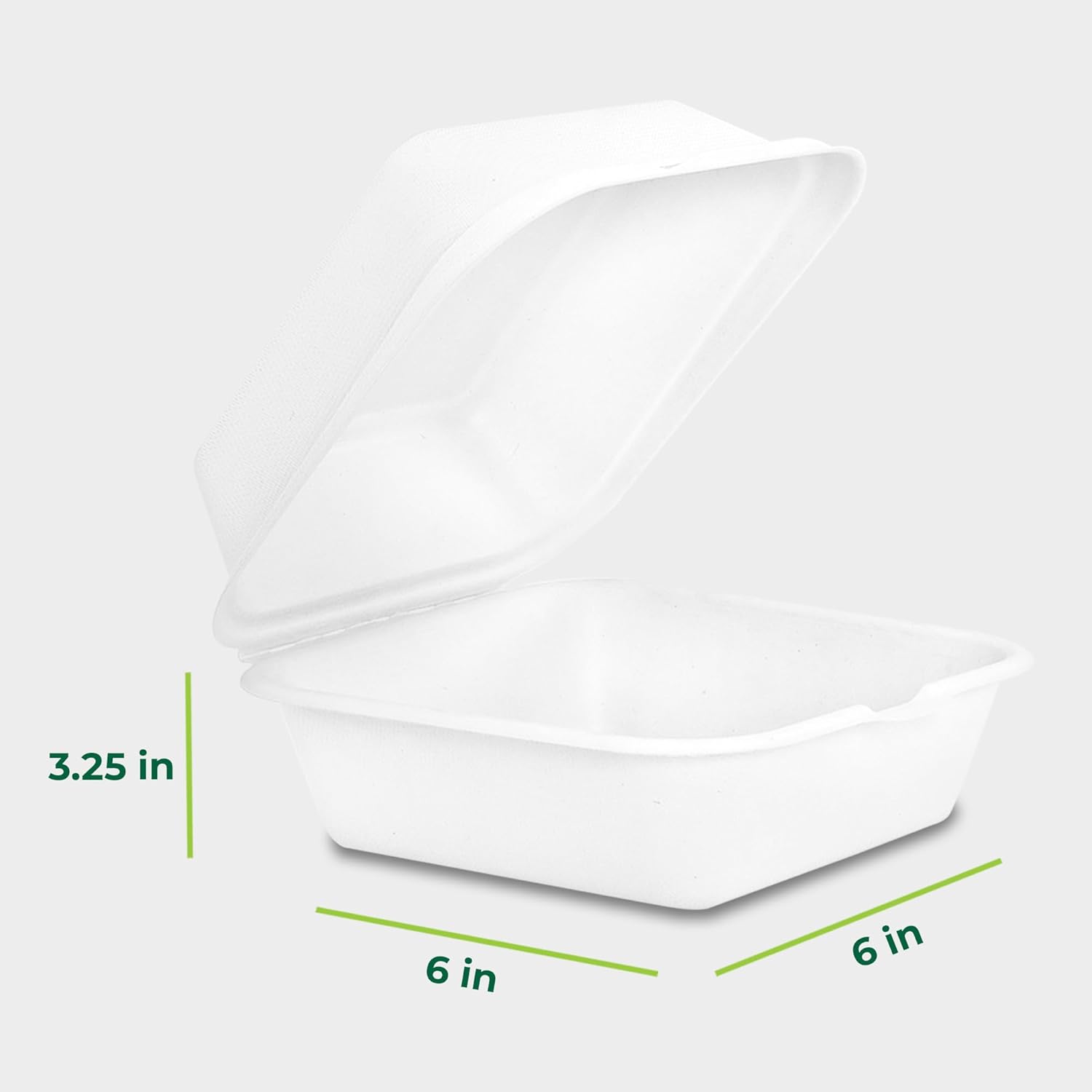 Biodegradable Sugarcane Bagasse 6x6 Inch Burger Box Disposable Take Away Food Container Sugarcane Box2
