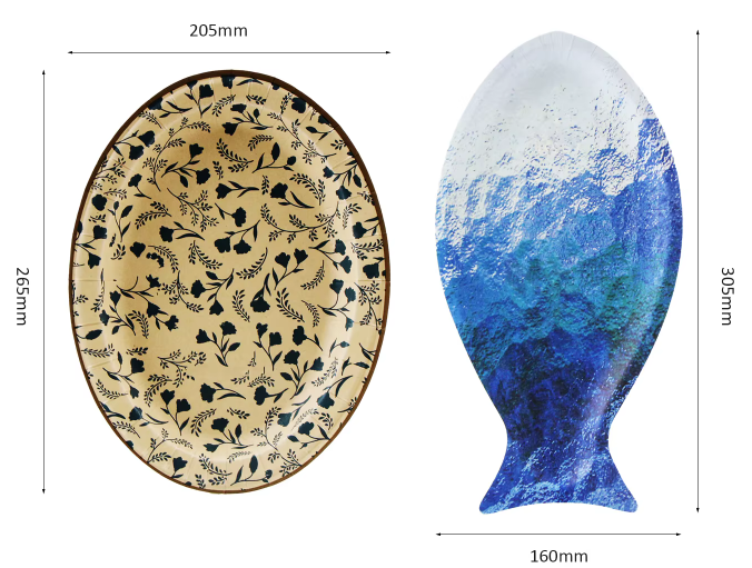 Disposable Eco-Friendly Paper Round Fish-Shaped Plates for Back to School and Hot Food Packaging