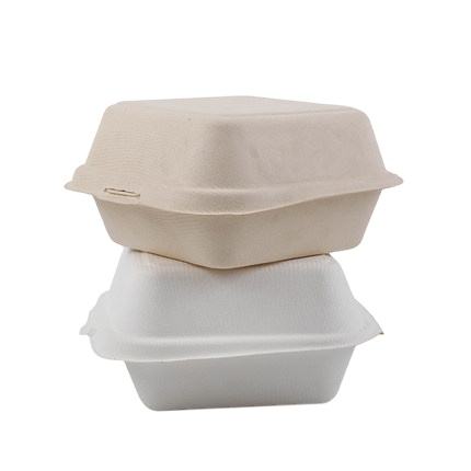 Compostable Natural Bagasse Biodegradable Disposable 6 Inch Clamshell Luxury Take Food Containers Unbreakable