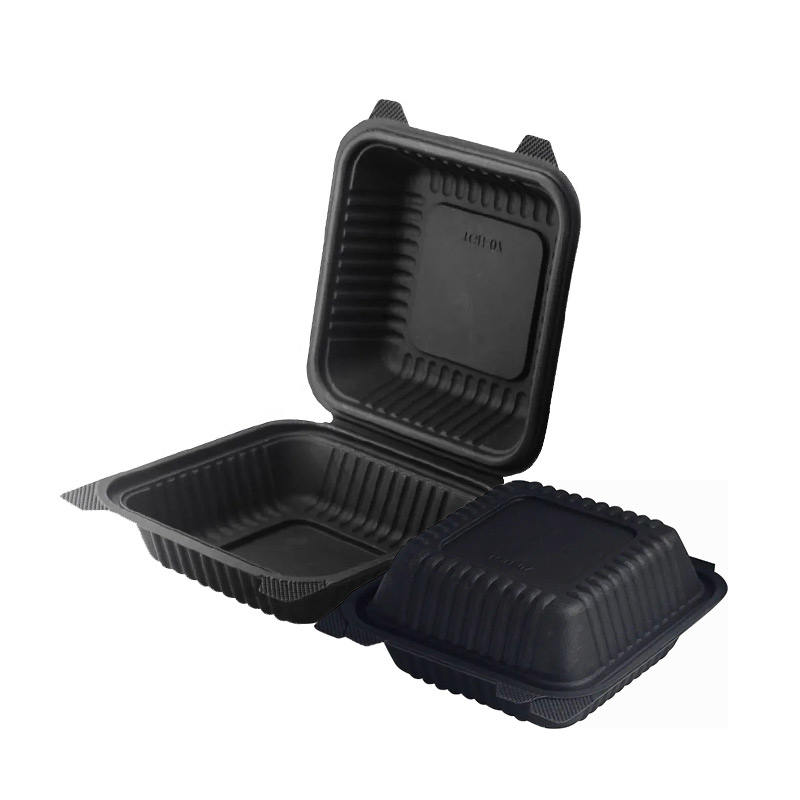 Biodegradable Black PLA Compostable Meal Prep Clamshell Container