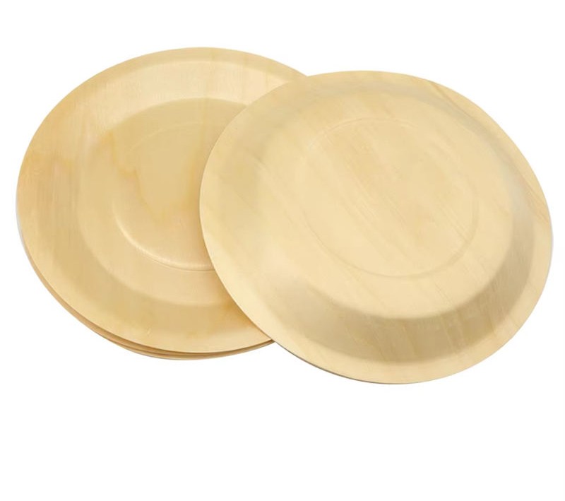 Eco-friendly Degradable Wooden Plates Disposable Diy 10-inch Round Dinner Plates