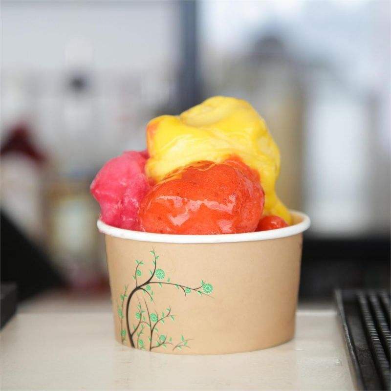 Summer Customizable Leakproof Yogurt Paper Cups Disposable Paper Ice Cream Cups for Noodles Cookies Sugar Hamburgers