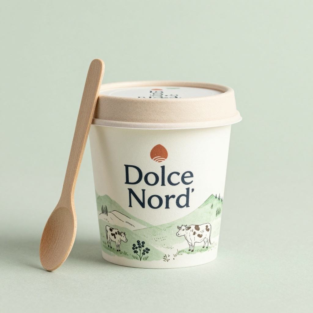 High Quality Food-Grade Paper Ice Cream Cups Pastoral for Farm-Style Cafés Artisanal Dessert Shops and Local Market Stalls