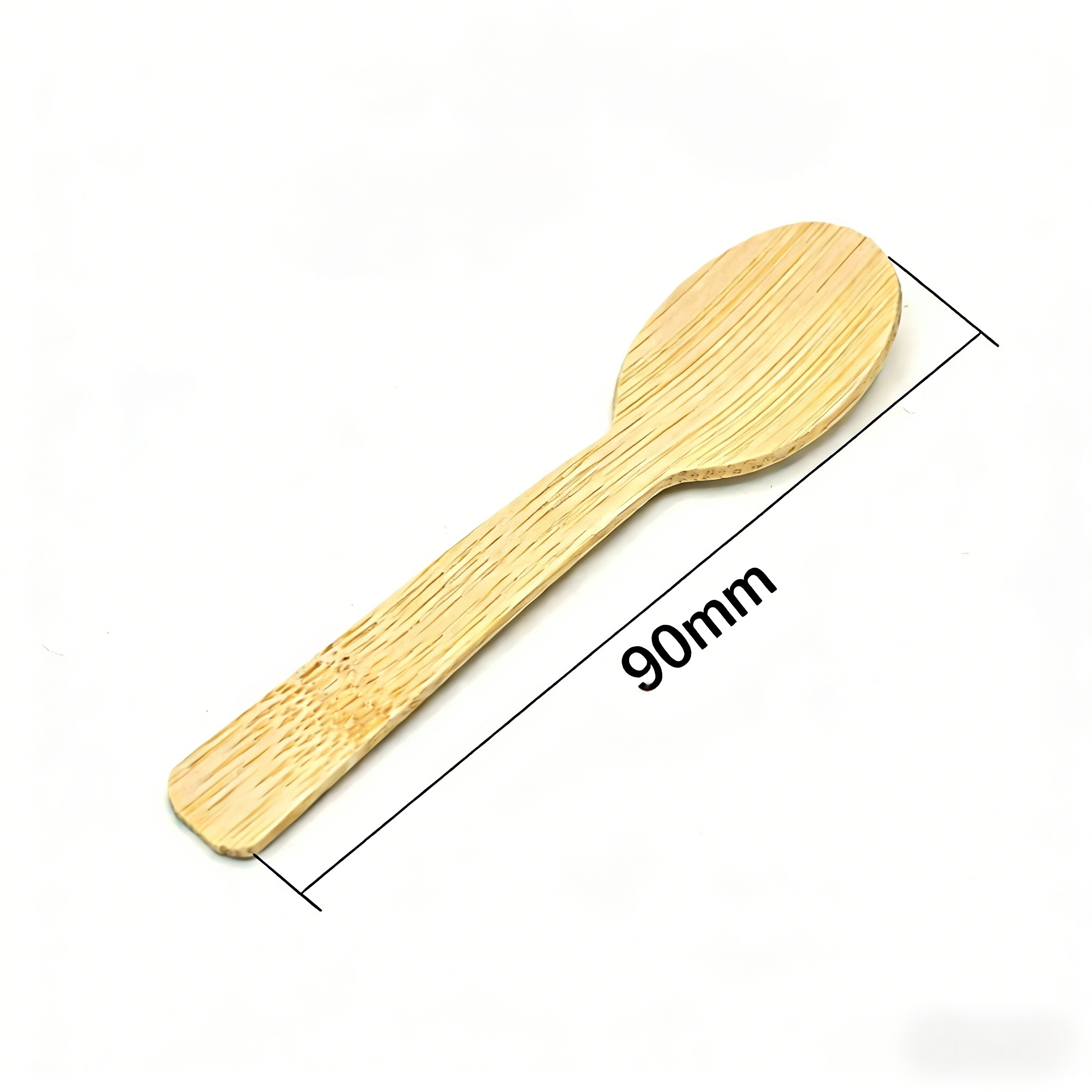 3.55 Inch Ice Cream Spoons Biodegradable Bamboo Cutlery Bulk Food Grade Mini Disposable Honey Spoon Natural Color Dessert Spoon