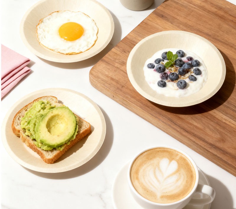 Eco-friendly Degradable Wooden Plates Disposable Diy 10-inch Round Dinner Plates