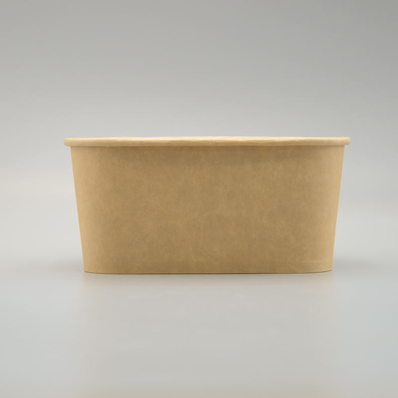 Sustainable Takeaway Square Kraft Paper Bowl with Optional Transparent Lid Kraft Paper Box for Lunch