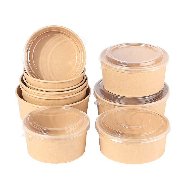 Kraft Paper Bowl Eco Friendly Unbleached Natural Kraft Soup Salad Serving Kraft Paper Salad Bowl