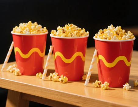 46oz Disposable Single Wall Popcorn Bucket Food Grade Biodegradable Cinema Popcorn Paper Cup