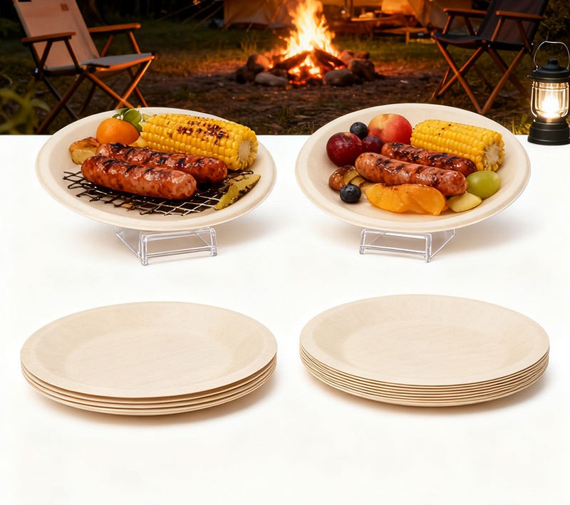 Eco-friendly Degradable Wooden Plates Disposable Diy 10-inch Round Dinner Plates