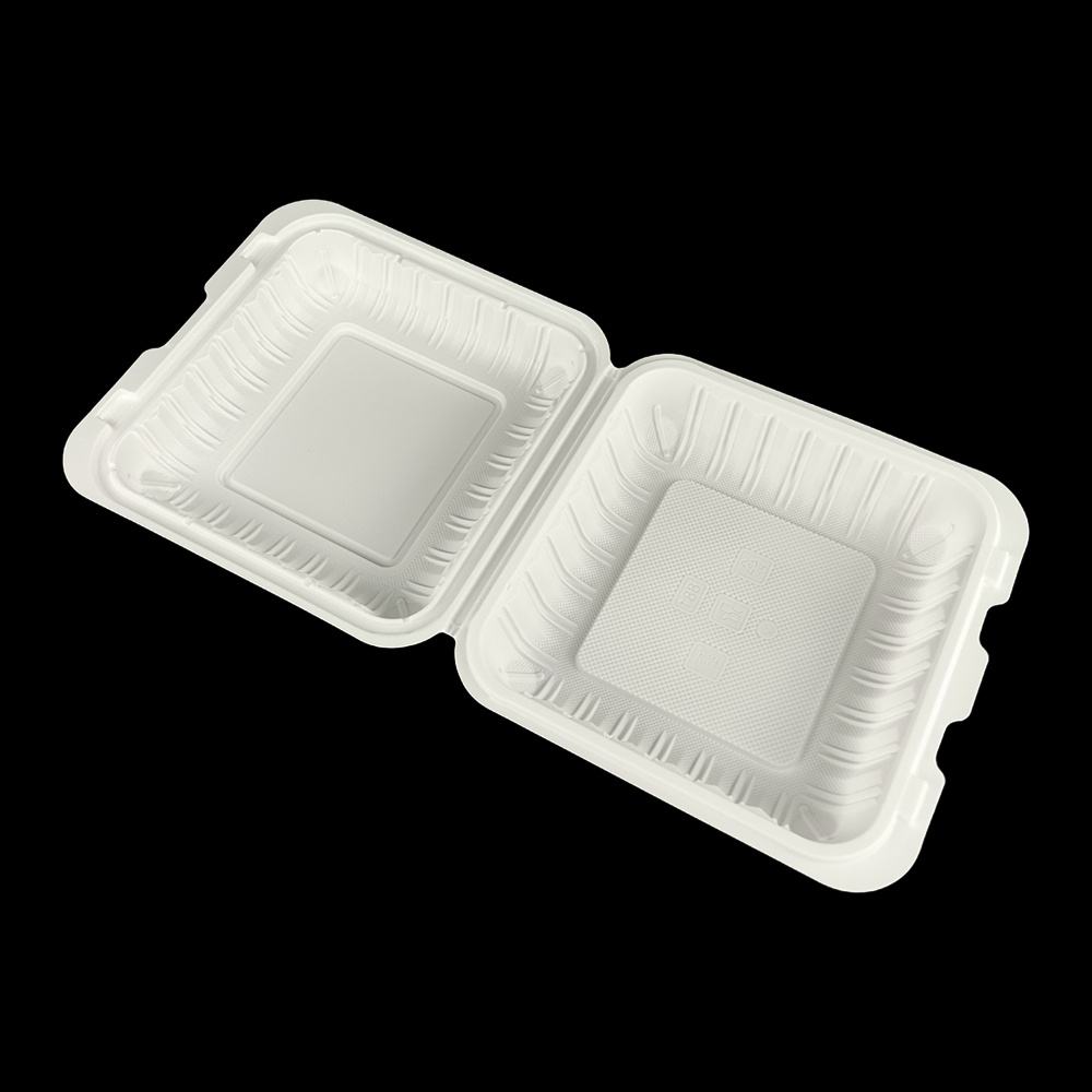 8 Inch Hinged Clamshell Hamburger Containers Microwave Safe Reusable MFPP Plastic Burger Box Disposable Lunch Box